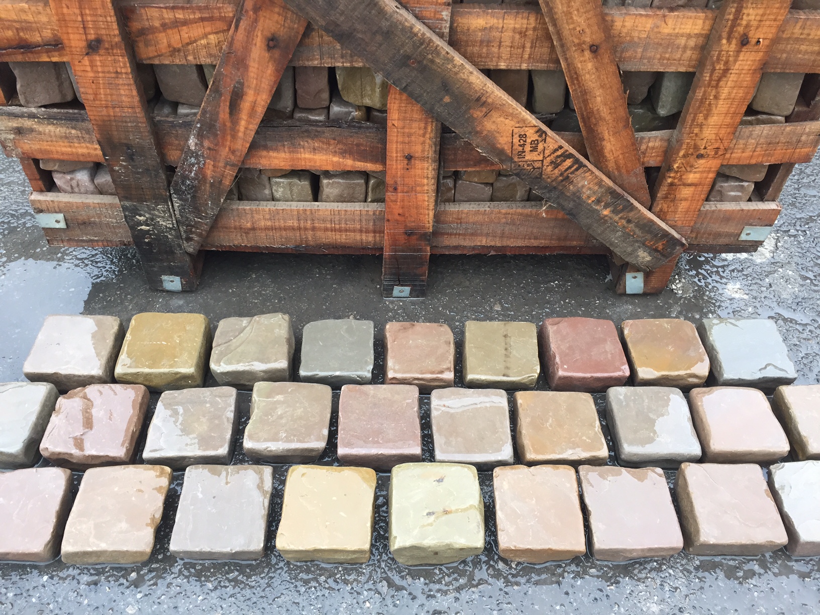 raj green tumbled cobbles