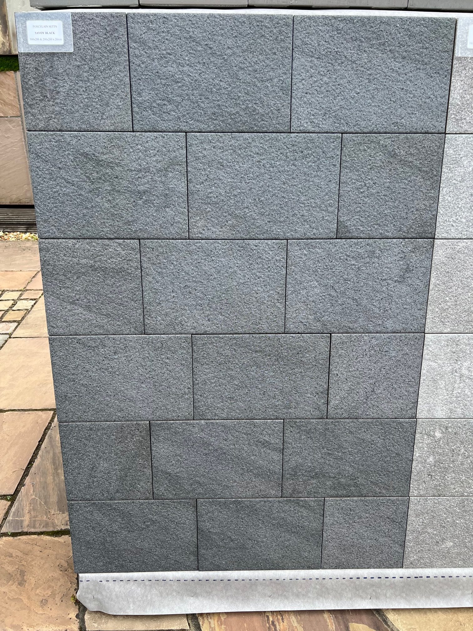 SAVOY BLACK Porcelain Setts - 200mmx200mmx20mm - 12 pcs / 0.5m2 per pack - Image 2